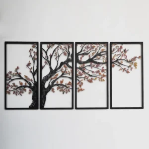 Seasons' Vibes Metal Wall Art Set 4 Piece - Tree of Life